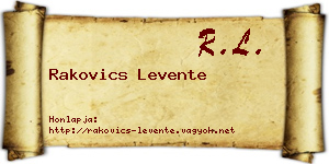 Rakovics Levente névjegykártya