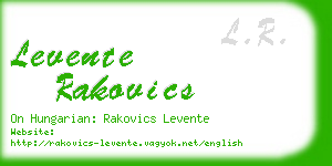 levente rakovics business card